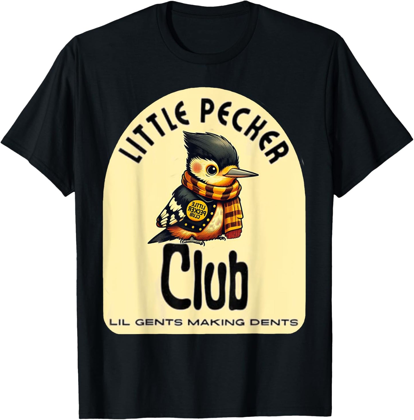 Little Pecker Club Hilarious Woodpecker Meme T-Shirt - T-Shirt | Black