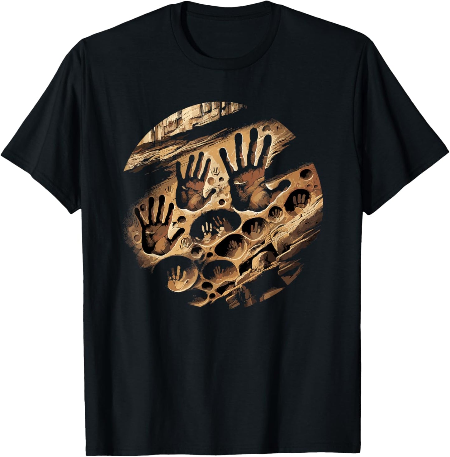 Kokopelli Petroglyphs Rock Painting Cave Art Design T-Shirt - T-Shirt | Black