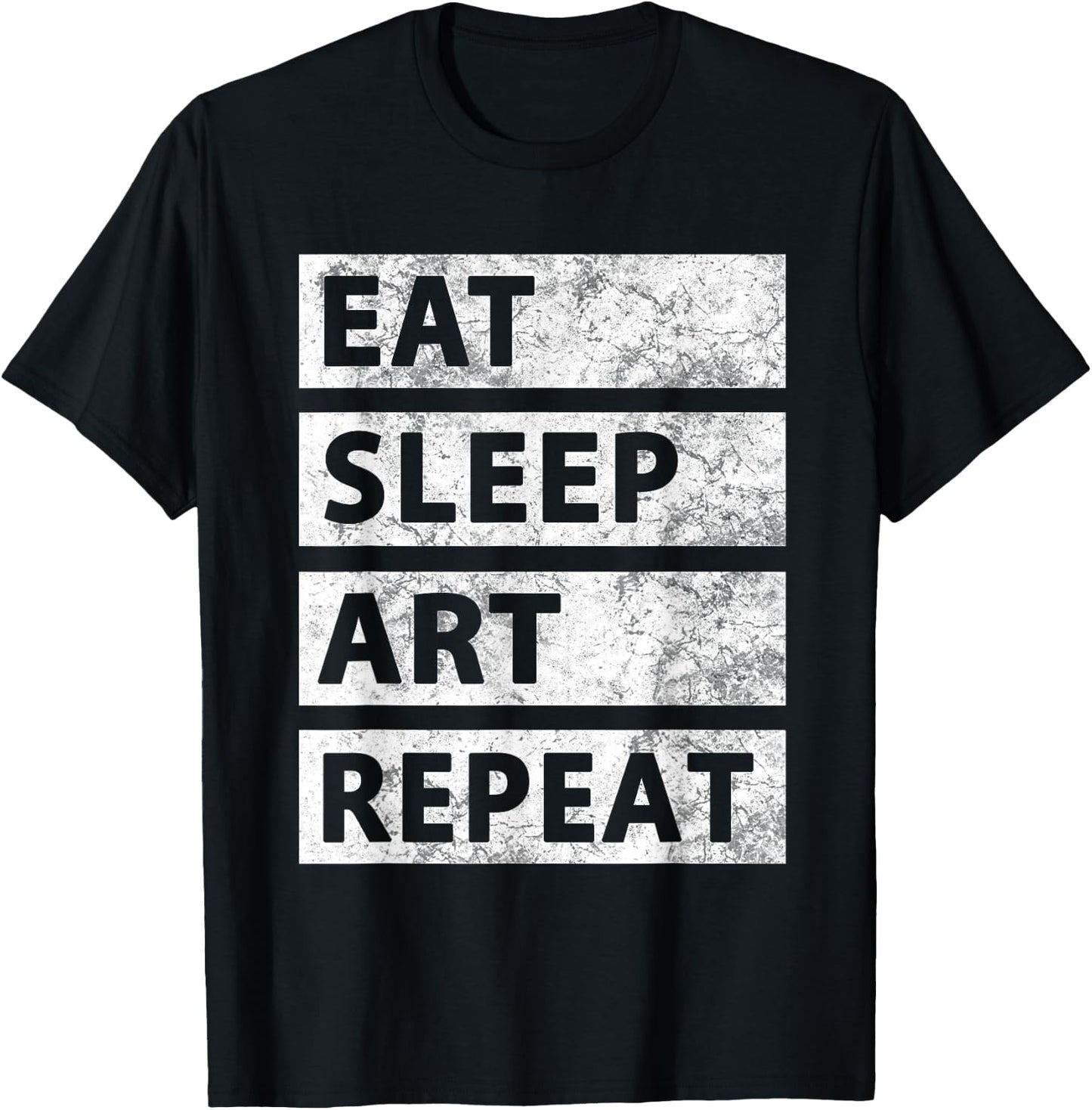 Art Painting Artist Gift Eat Sleep Art T-Shirt - T-Shirt | Black