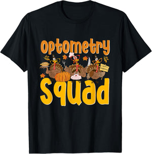 Thankful Optometrist Optometry Squad Thanksgiving Optician T-Shirt - T-Shirt | Black