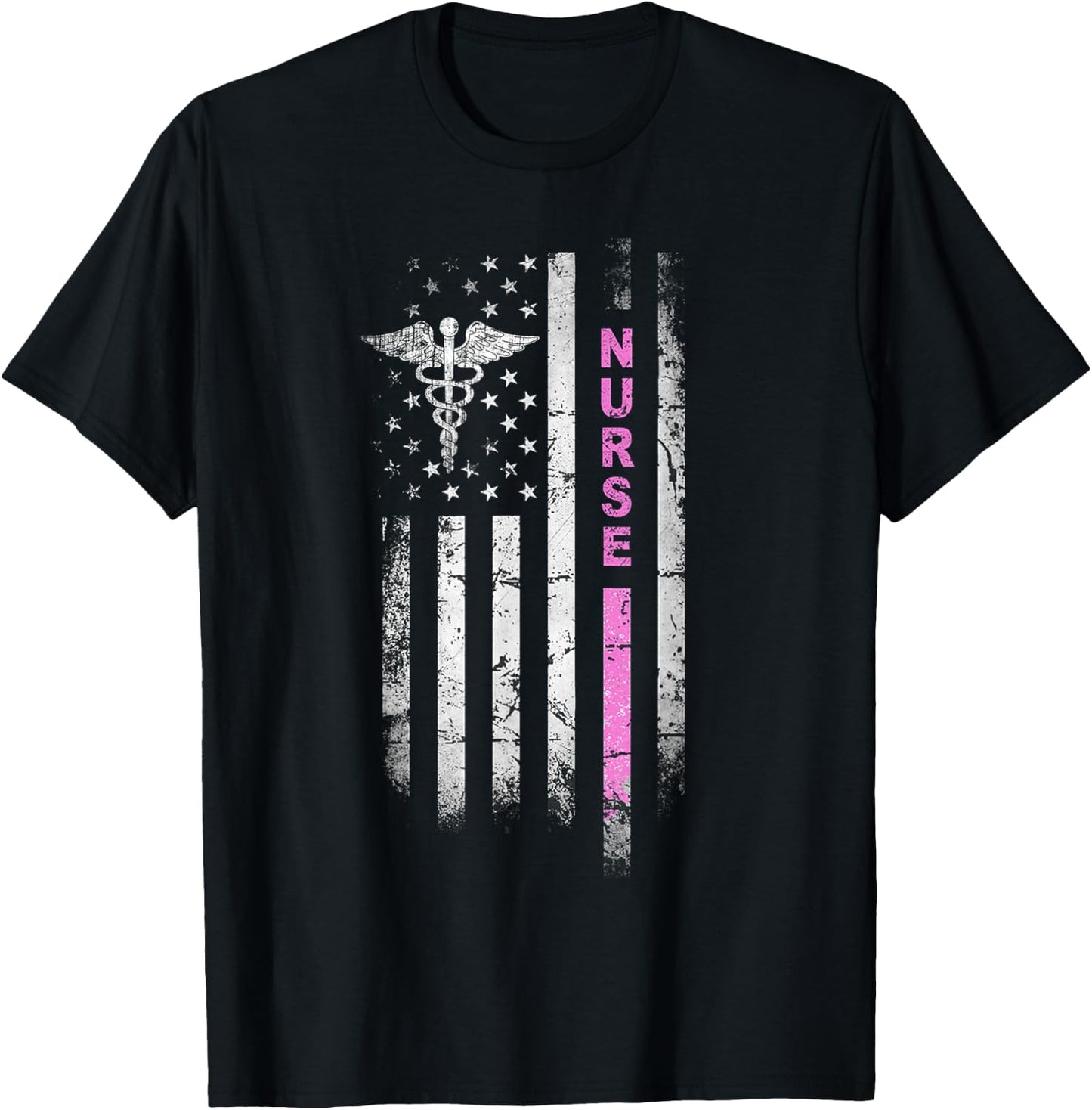 NURSE Squad Vintage Flag I Survived Nursing School RN Team T-Shirt - T-Shirt | Black