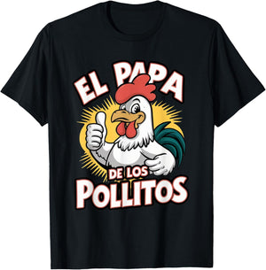Funny el papa de los pollitos funny spanish dia del padre T-Shirt - T-Shirt | Black