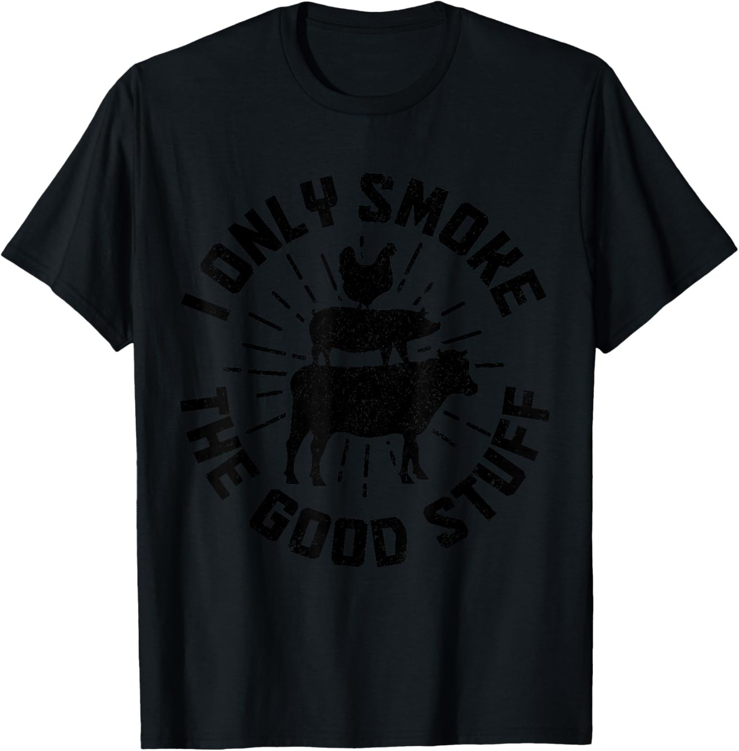 BBQ Meat Smoking Smoker Grill Grilling Chef Funny T-Shirt - T-Shirt | Black