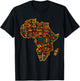 Cool Colorful Africa Map Men Women Kente African Lover T-Shirt - T-Shirt | Black
