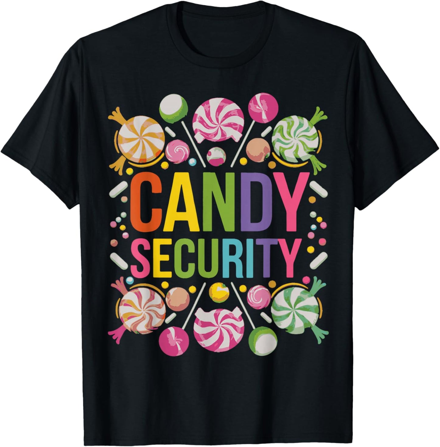 Candy Security Candyland Halloween Costume Kids Teens Adult T-Shirt - T-Shirt | Black
