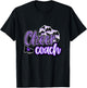 Cheer Coach Shirt, Megaphone Purple Leopard Cheetah Print T-Shirt - T-Shirt | Black