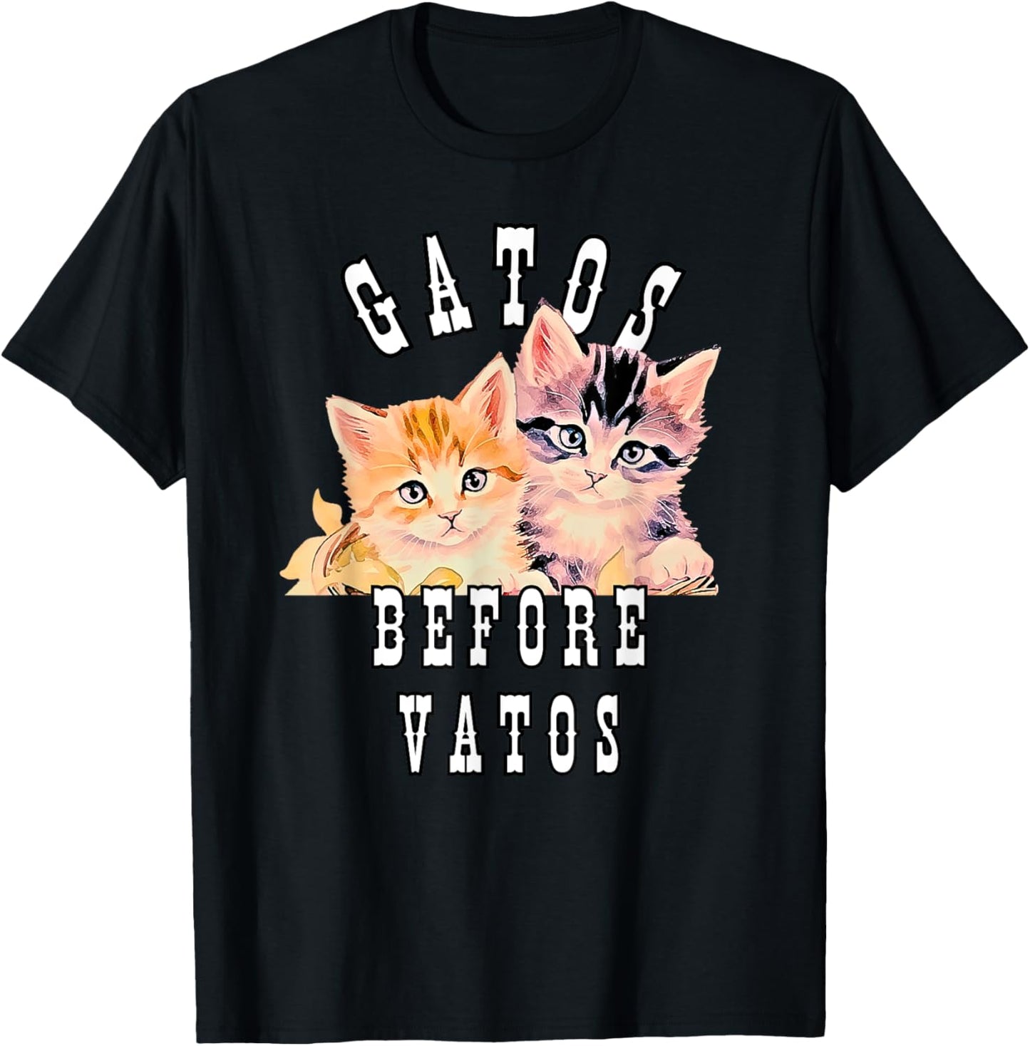 Gatos Before Vatos Galentines Day Valentines Vintage Cat Women T-Shirt - T-Shirt | Black