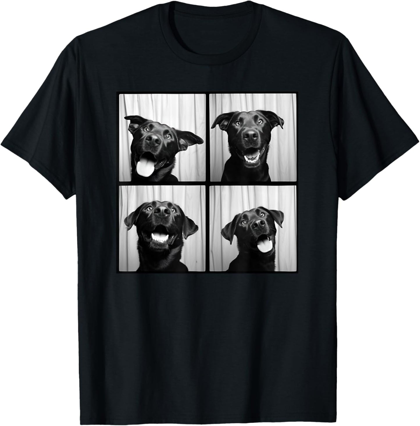 Black Labrador Pet Portrait Photobooth Labrador Dog Lover T-Shirt - T-Shirt | Black