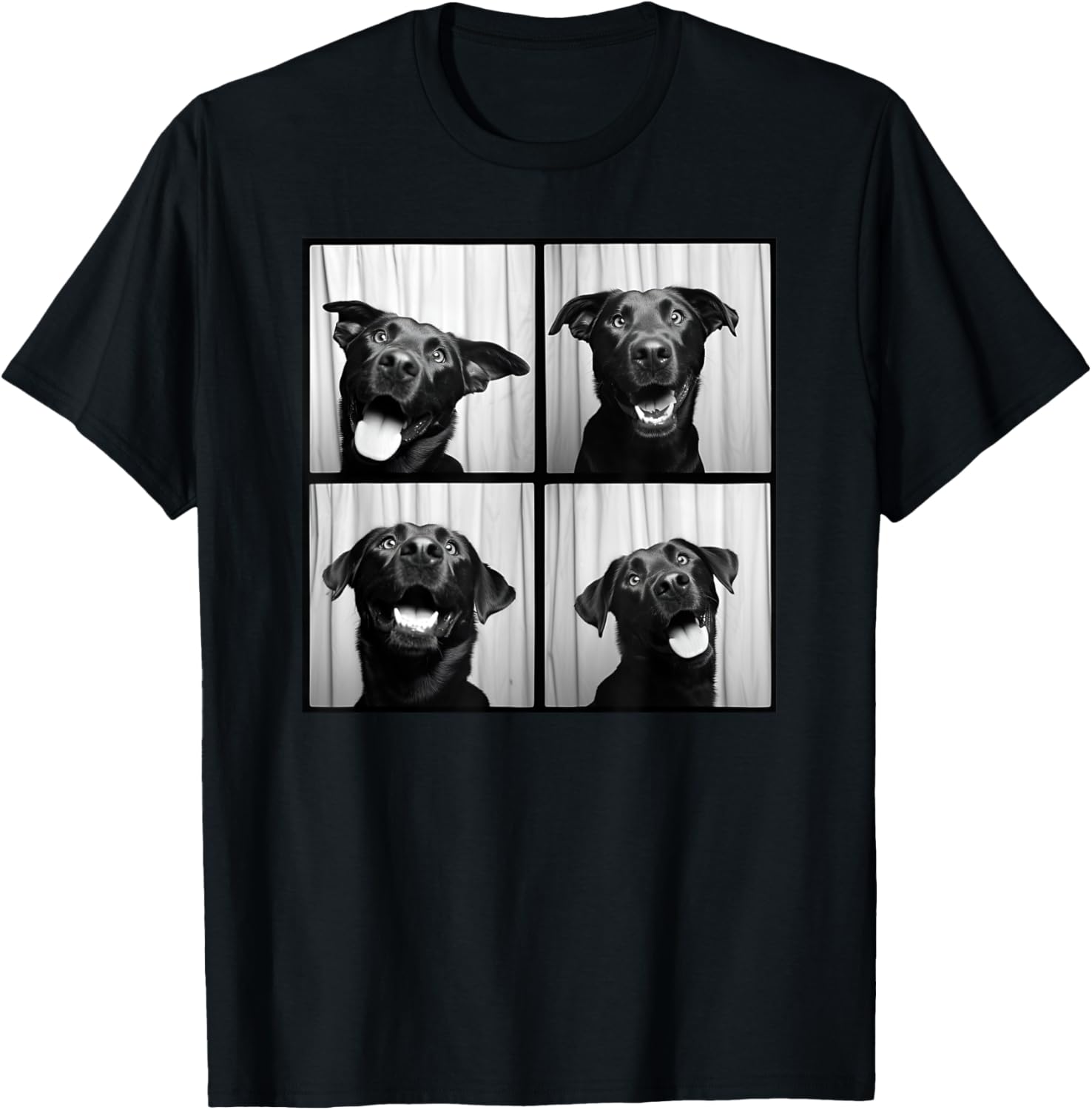 Black Labrador Pet Portrait Photobooth Labrador Dog Lover T-Shirt - T-Shirt | Black