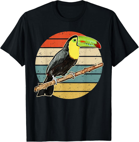 Retro Toucan Vintage Distressed Style Toucan T-Shirt - T-Shirt | Black