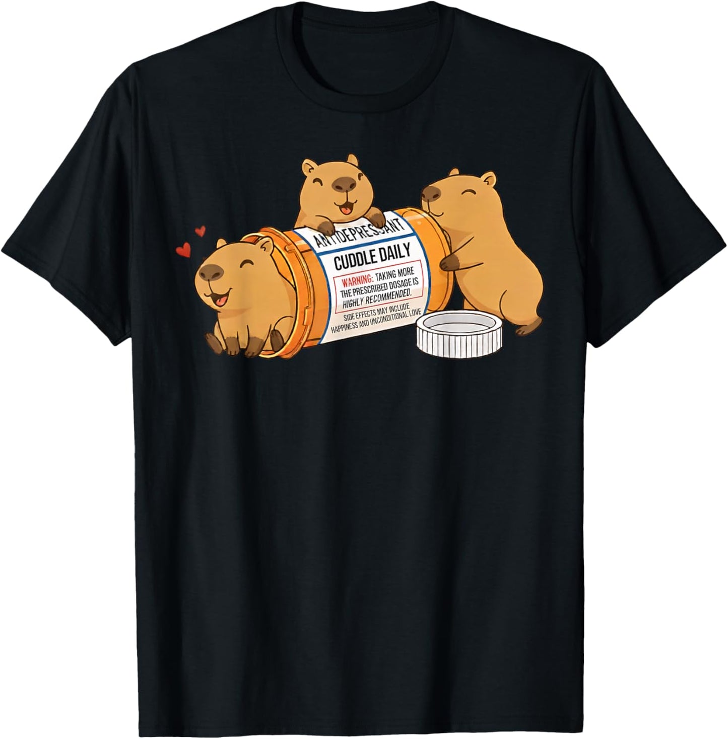 Funny Capybara Anti Depressant Zoo Boys Girls Kids T-Shirt - T-Shirt | Black