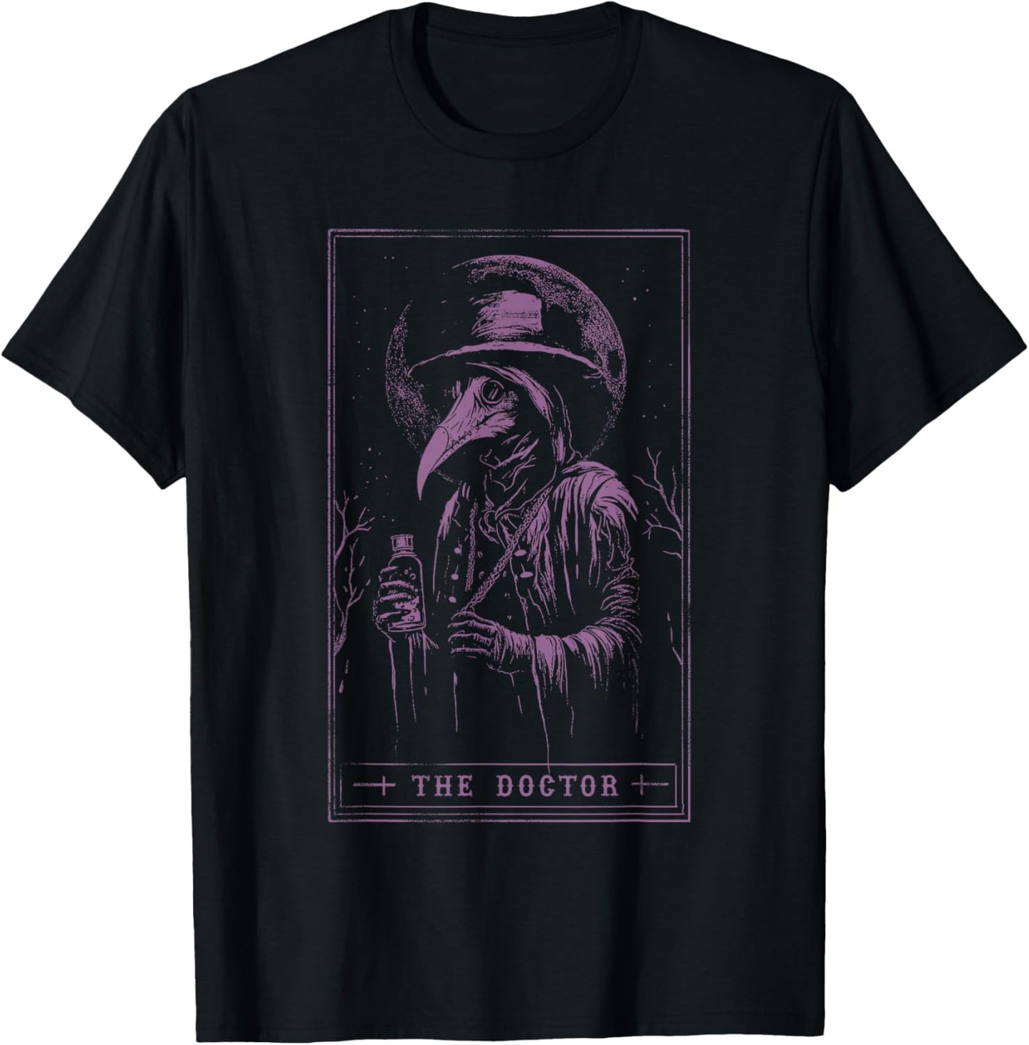 Plague Doctor Tarot Card Shirt Horror Death Occult Satanic T-Shirt - T-Shirt | Black
