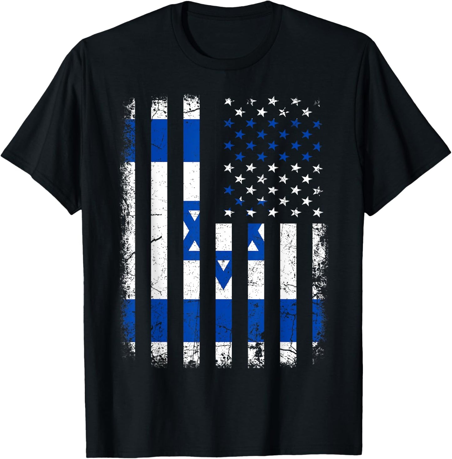 Israelis American Flag Israel America Pride Heritage Women Kids Men T-Shirt - T-Shirt | Black