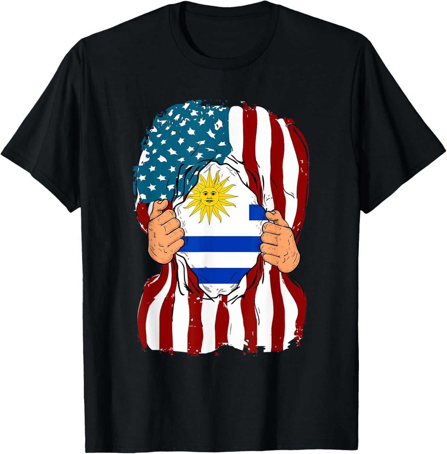 Uruguay Flag Inside Me Home Pride Uruguayan American Gift T-Shirt - T-Shirt | Black