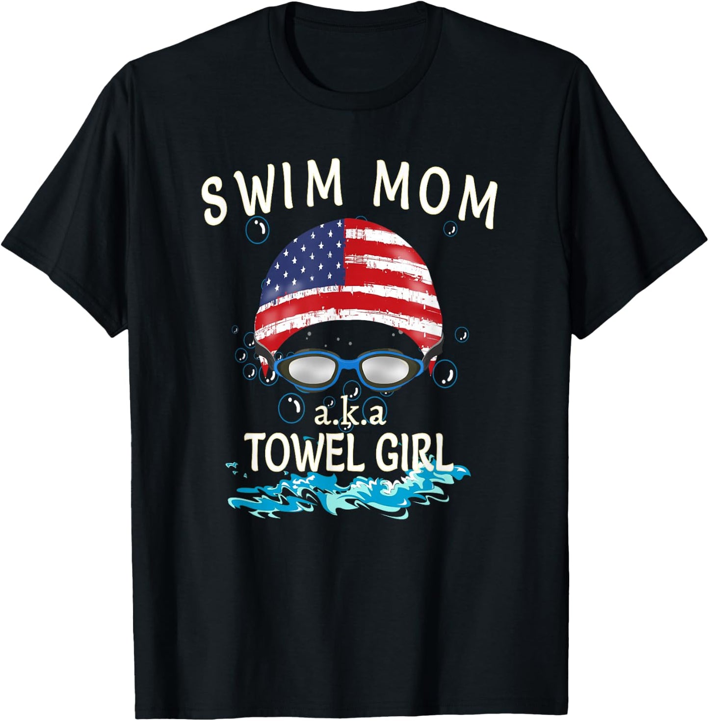 Swim Mom T shirt Funny Swimming Swimmer Cheer Mom Gift T-Shirt - T-Shirt | Black