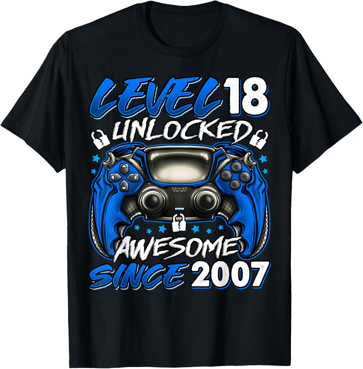 Level 18 Unlocked 18 Year Old Gifts Boys 18th Birthday Boy T-Shirt - T-Shirt | Black