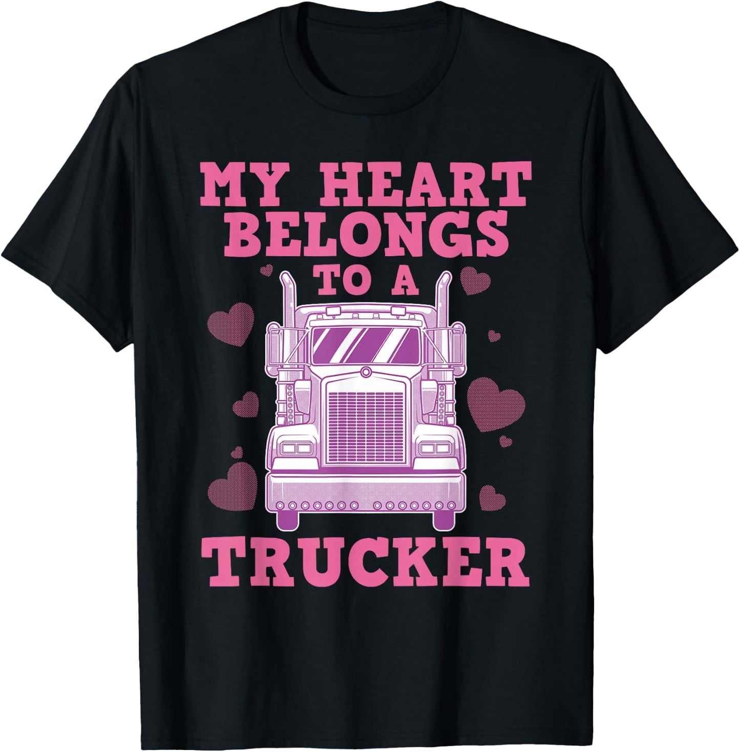 Cool Truckers Wife Gift Funny Truck Driver Girl T-Shirt - T-Shirt | Black