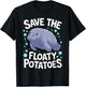 Funny Manatee I Save The Floaty Potatoes I Manatee T-Shirt - T-Shirt | Black