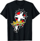 Crown x Crucifix Traditional Tattoo Flash T-Shirt - T-Shirt | Black