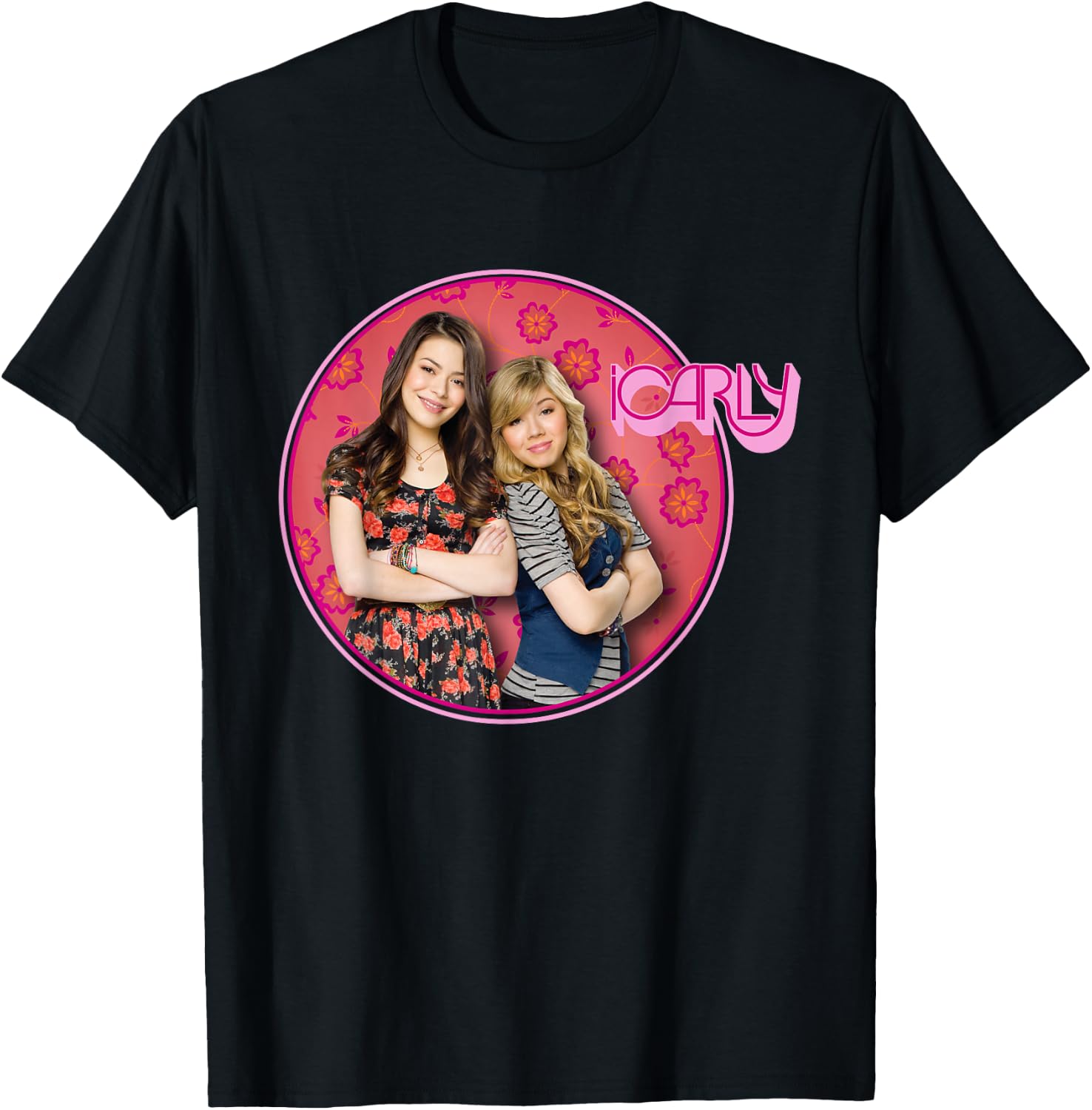iCarly Floral Sam and Carly T-Shirt - T-Shirt | Black