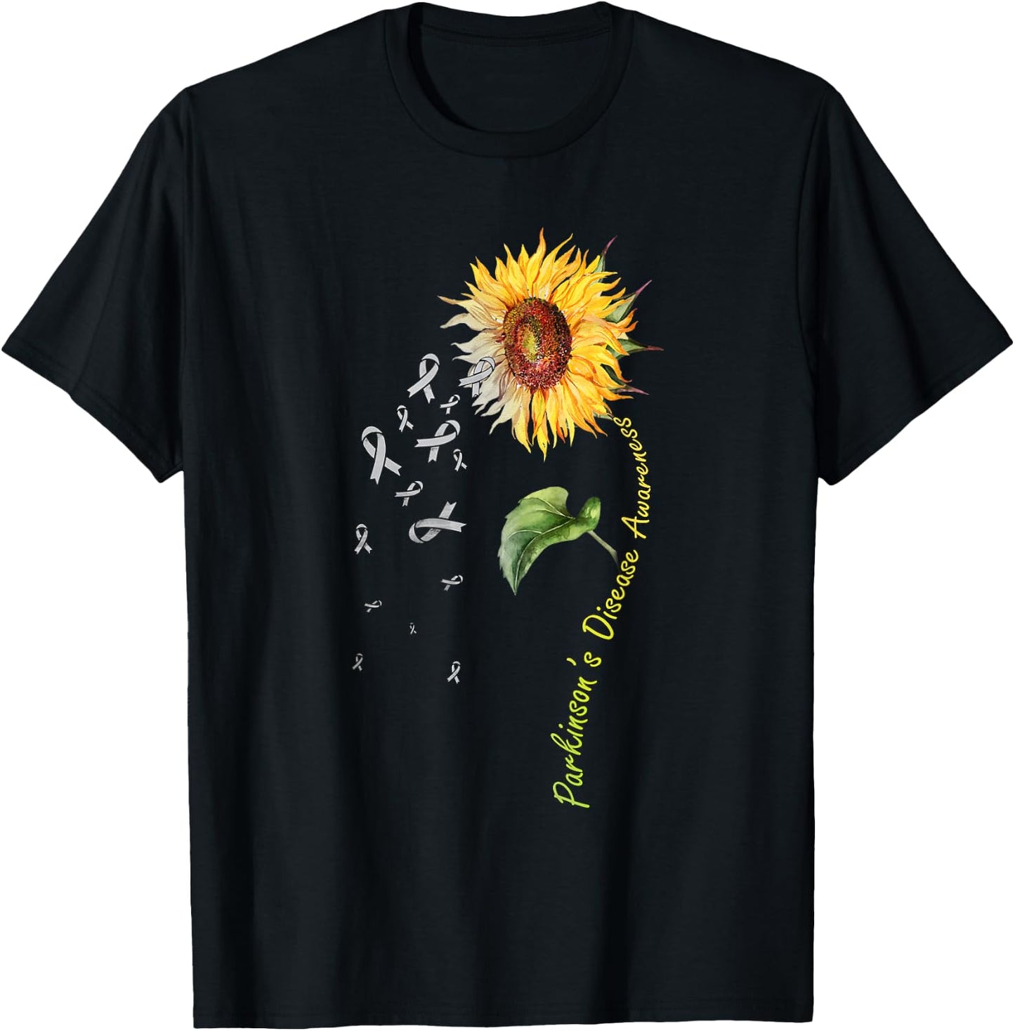 Parkinson's Disease Awareness Sunflower T-Shirt - T-Shirt | Black