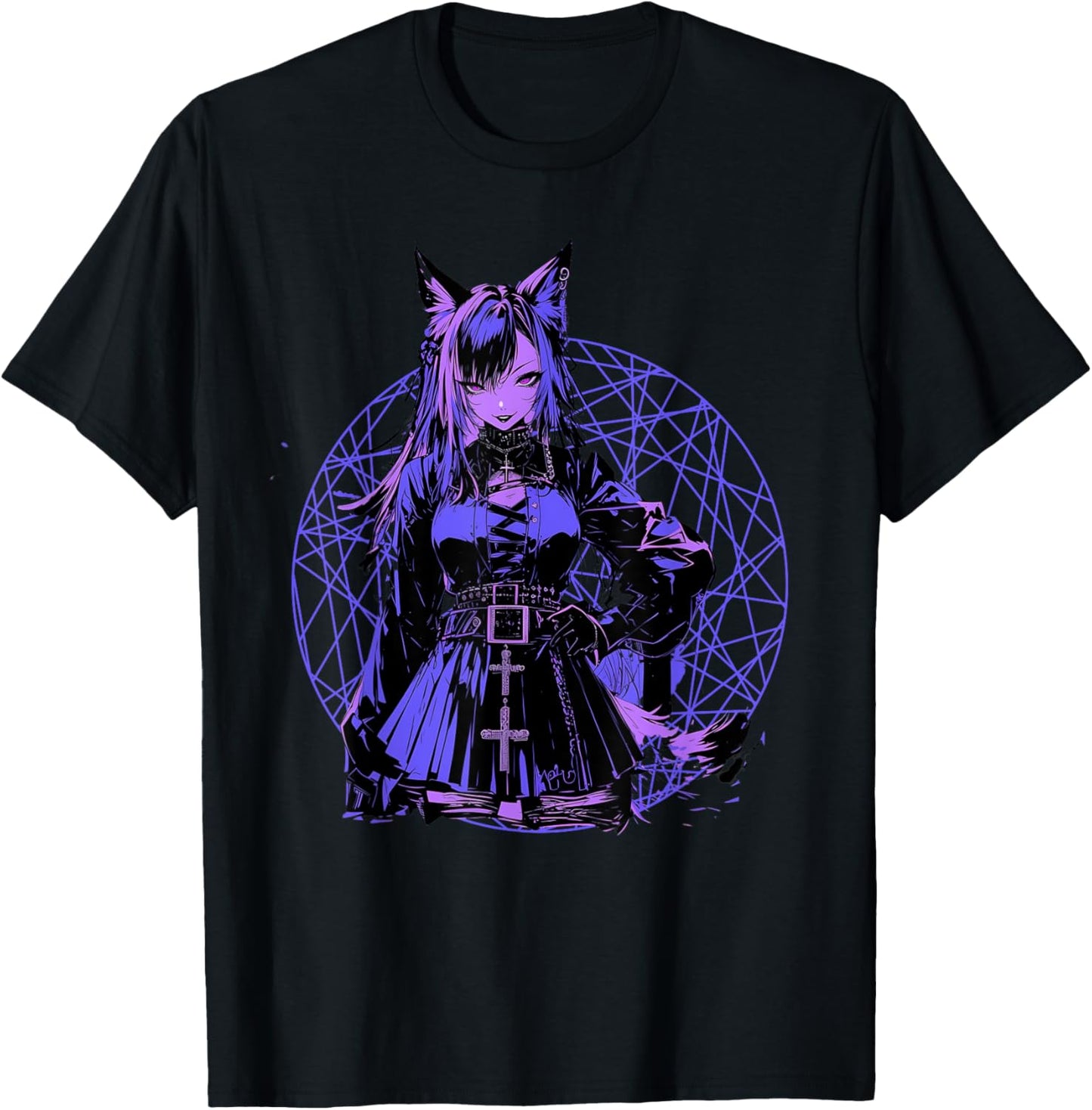 Goth Grunge Demon Anime Furry Wolf Horror Alt Aesthetic T-Shirt - T-Shirt | Black