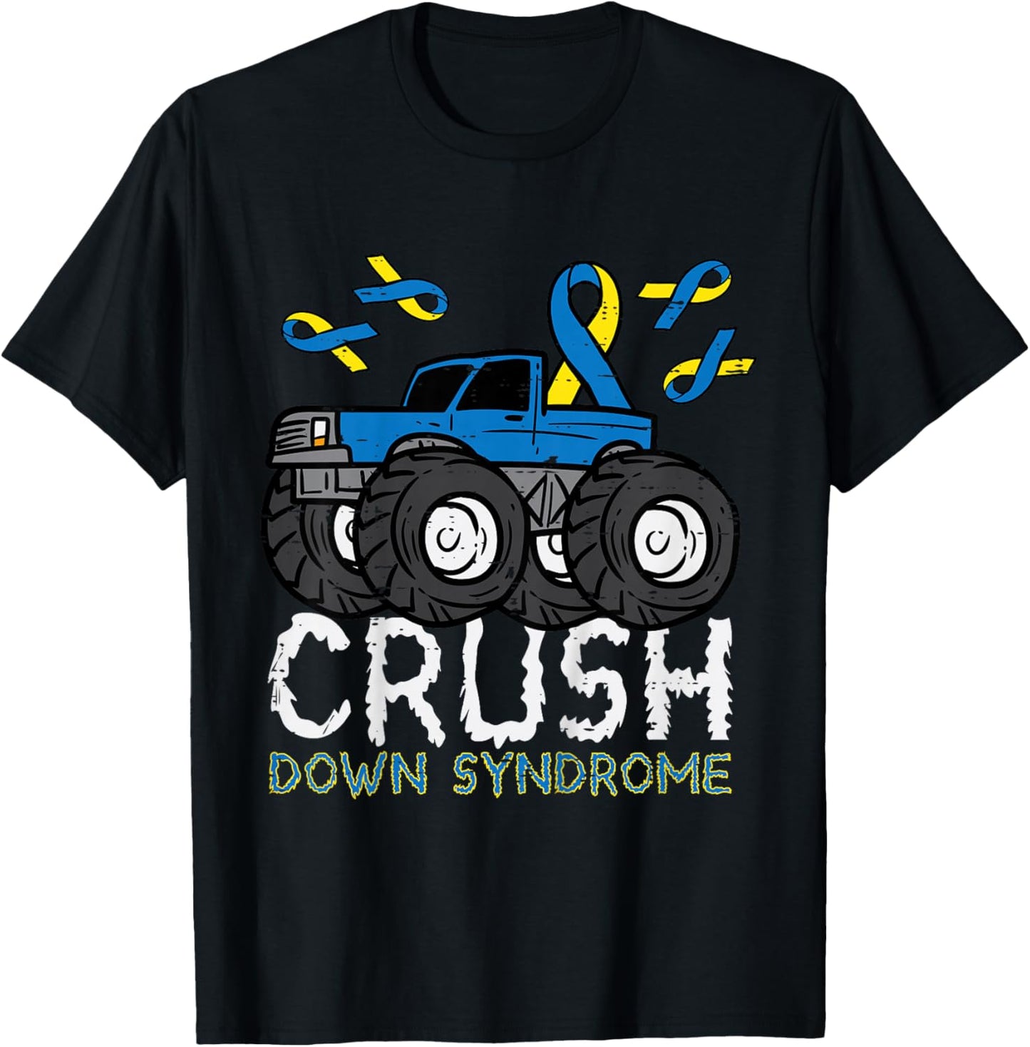 Monster Truck Crush Down Syndrome Awareness Boys Kid Toddler T-Shirt - T-Shirt | Black