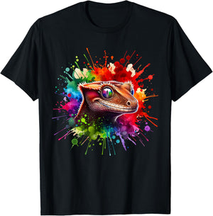 Kronengecko Gecko Echse Kronengecko T-Shirt - T-Shirt | Black