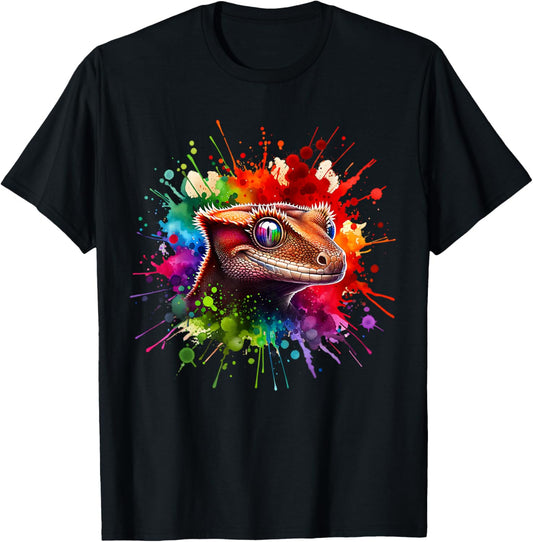 Kronengecko Gecko Echse Kronengecko T-Shirt - T-Shirt | Black