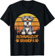 Vintage Retro Miniature Schnauzer Dog Grandpa Fathers Day T-Shirt - T-Shirt | Black
