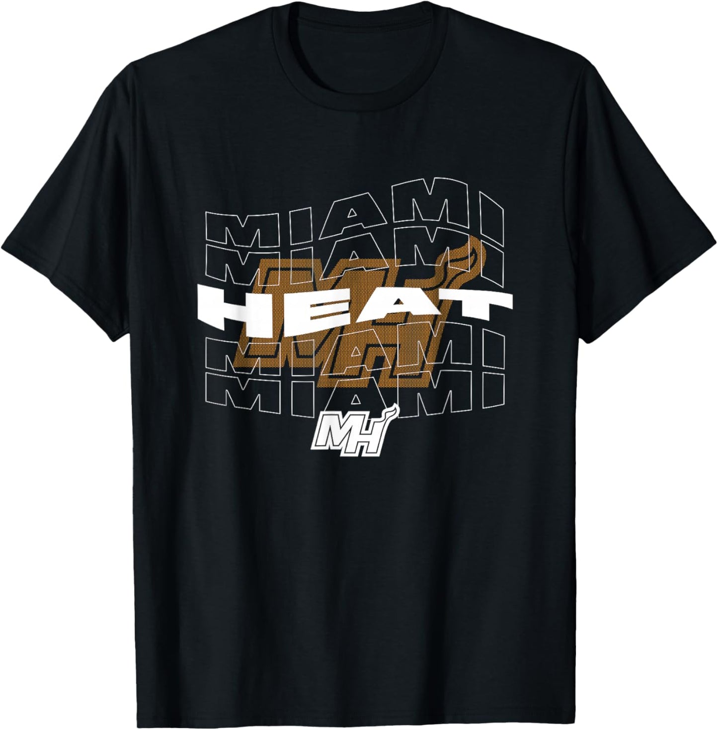 NBA Miami Heat Wave Outline Team Logo T-Shirt - T-Shirt | Black