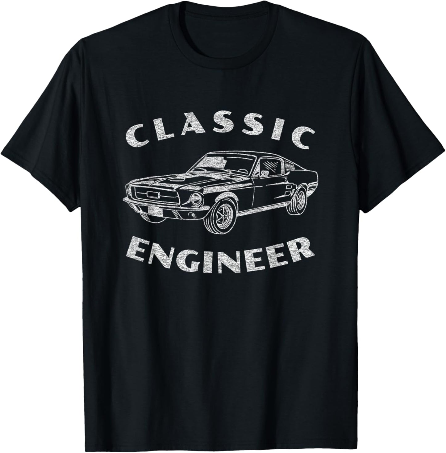 Funny Engineer Engineering Classic Car Graphic T-Shirt - T-Shirt | Black