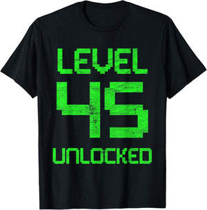 Gaming 45th Birthday Retro 45 Year Old & Gamer T-Shirt - T-Shirt | Black