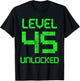Gaming 45th Birthday Retro 45 Year Old & Gamer T-Shirt - T-Shirt | Black