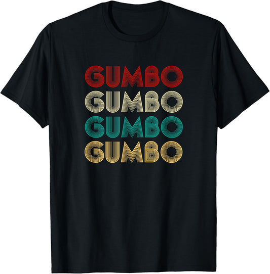 Vintage Gumbo Co. Gumbo Lover Retro - Women's Adults Black Short Sleeve Classic Fit Pull On Size Small T-Shirt - T-Shirt | Black