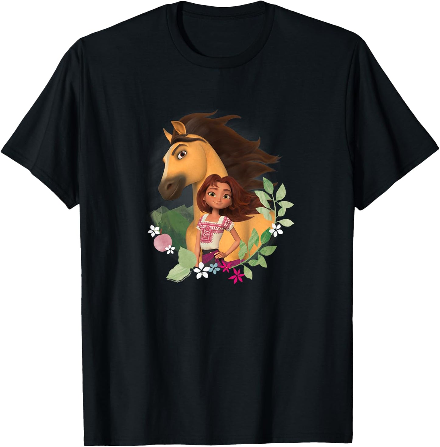 Spirit Untamed - Spirit and Lucky Foliage T-Shirt - T-Shirt | Black