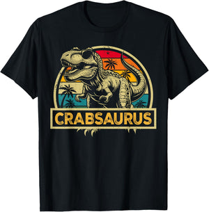 Crabsaurus T Rex Dinosaur Crab Saurus Family Matching T-Shirt - T-Shirt | Black