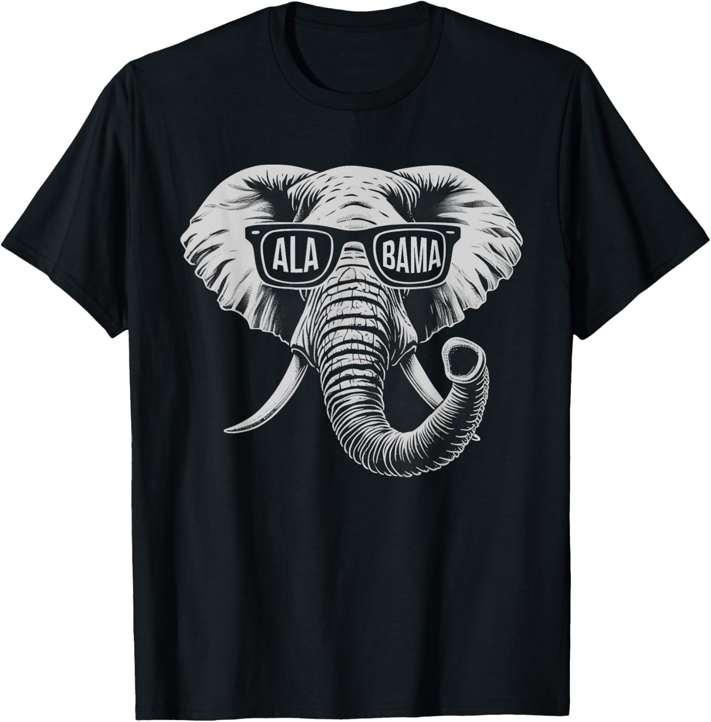 Vintage State Of Alabama Elephant Lovers T-Shirt - T-Shirt | Black