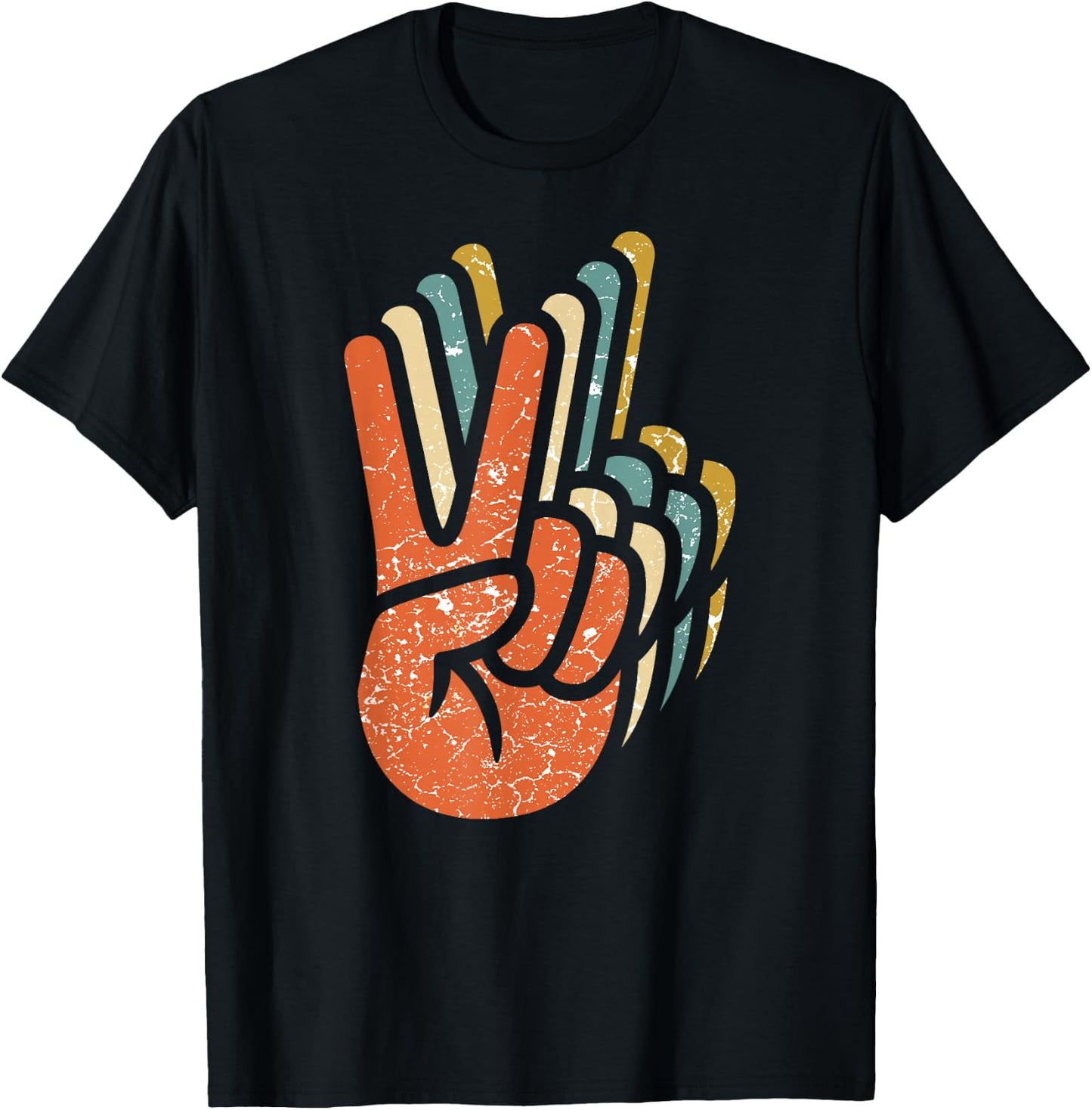 Hippie Peace 60s 70s Hippie T-Shirt - T-Shirt | Black