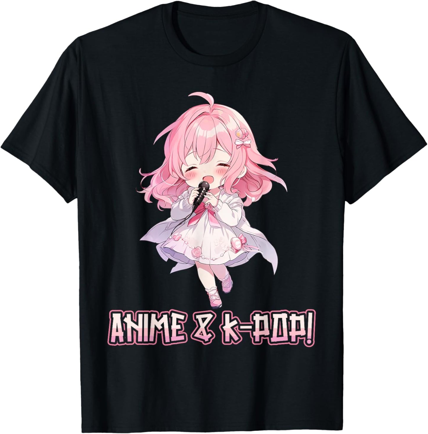 Anime and K-Pop Korean Pop Music Girl KPop Anime K-Pop Lover T-Shirt - T-Shirt | Black