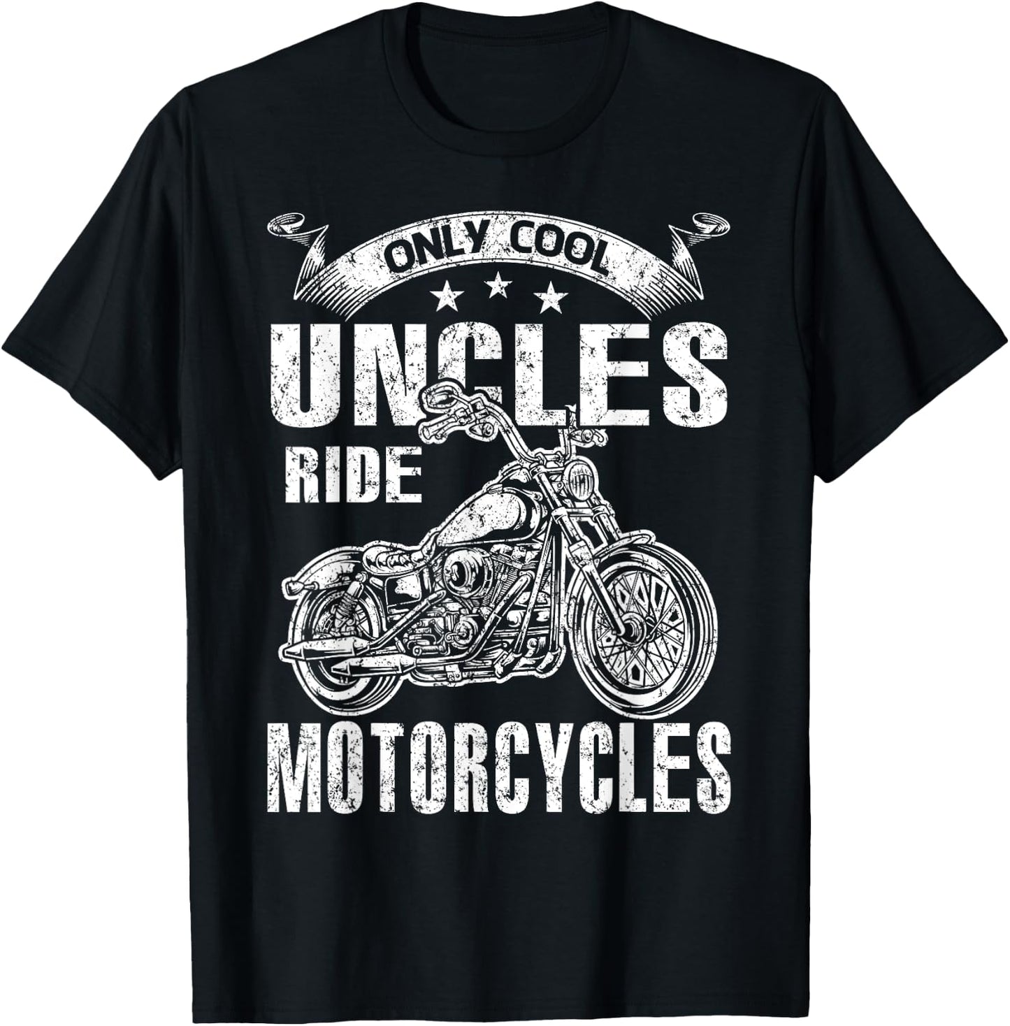 Only Cool Uncles Rides Motorcycles T-Shirt - T-Shirt | Black