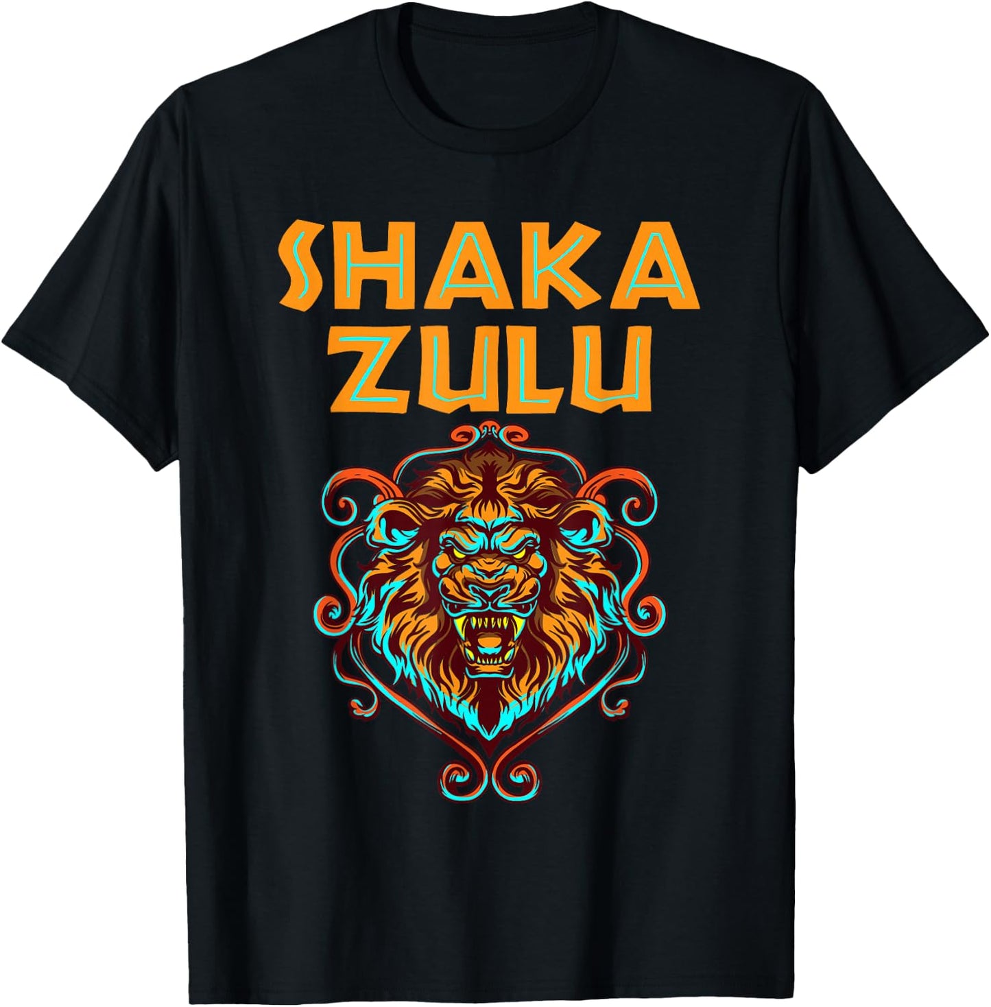 Africa Pride Zulu Warrior Shaka Lion African Tribe King Zulu T-Shirt - T-Shirt | Black