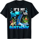 It's My 7th Birthday Party Ocean 7 Years Old Sea Fish B-Day T-Shirt - T-Shirt | Black