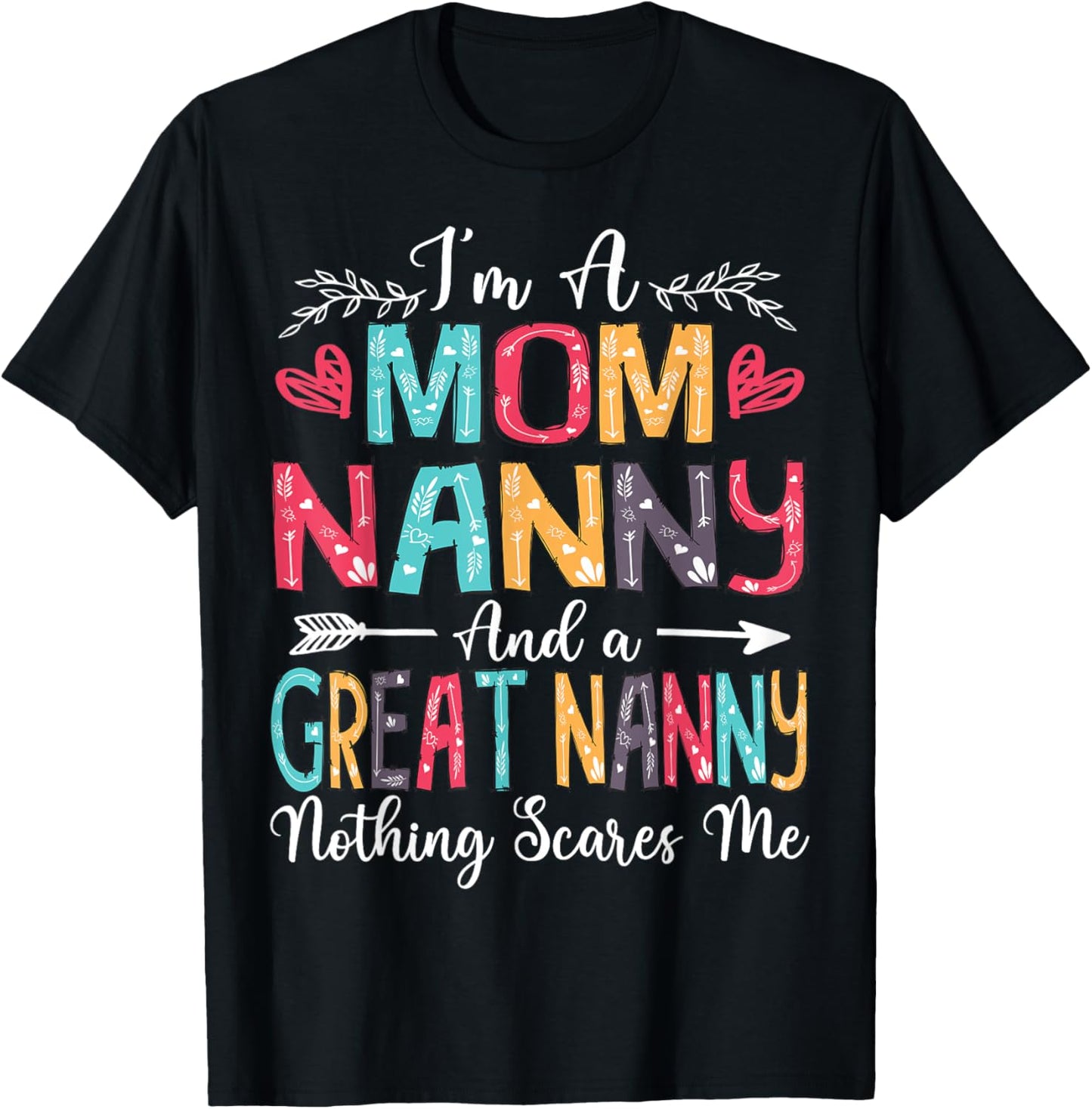 I'm A Mom Nanny And Great Nanny Mother's Day 2025 T-Shirt - T-Shirt | Black