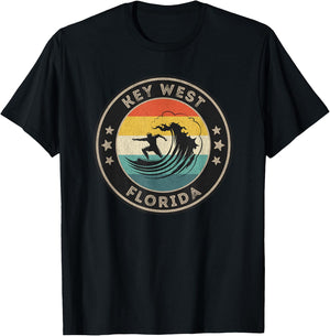 Key West Florida Outfit Retro Surfing Souvenir Key West T-Shirt - T-Shirt | Black