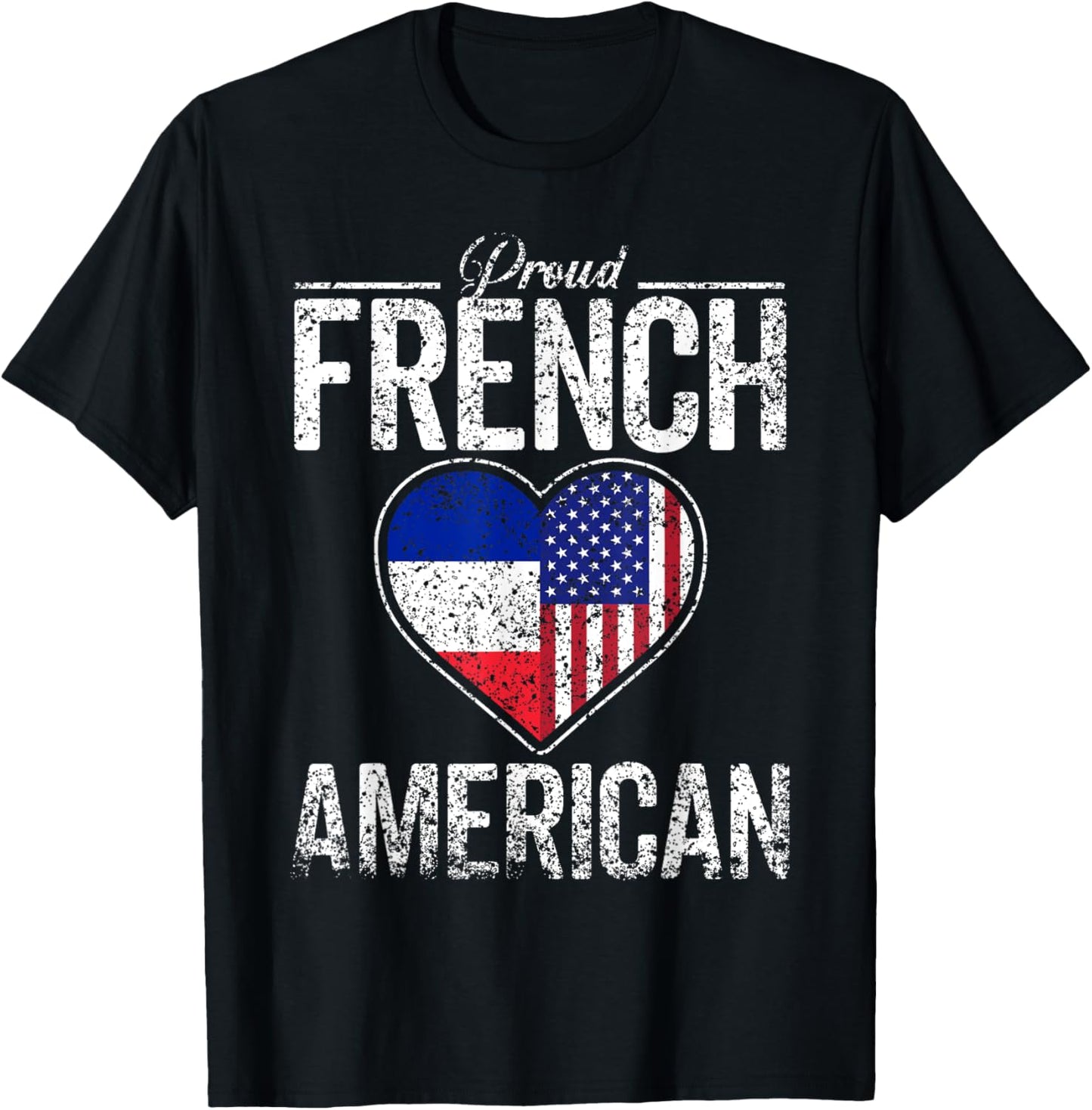 Proud French American France Usa America French American Us T-Shirt - T-Shirt | Black