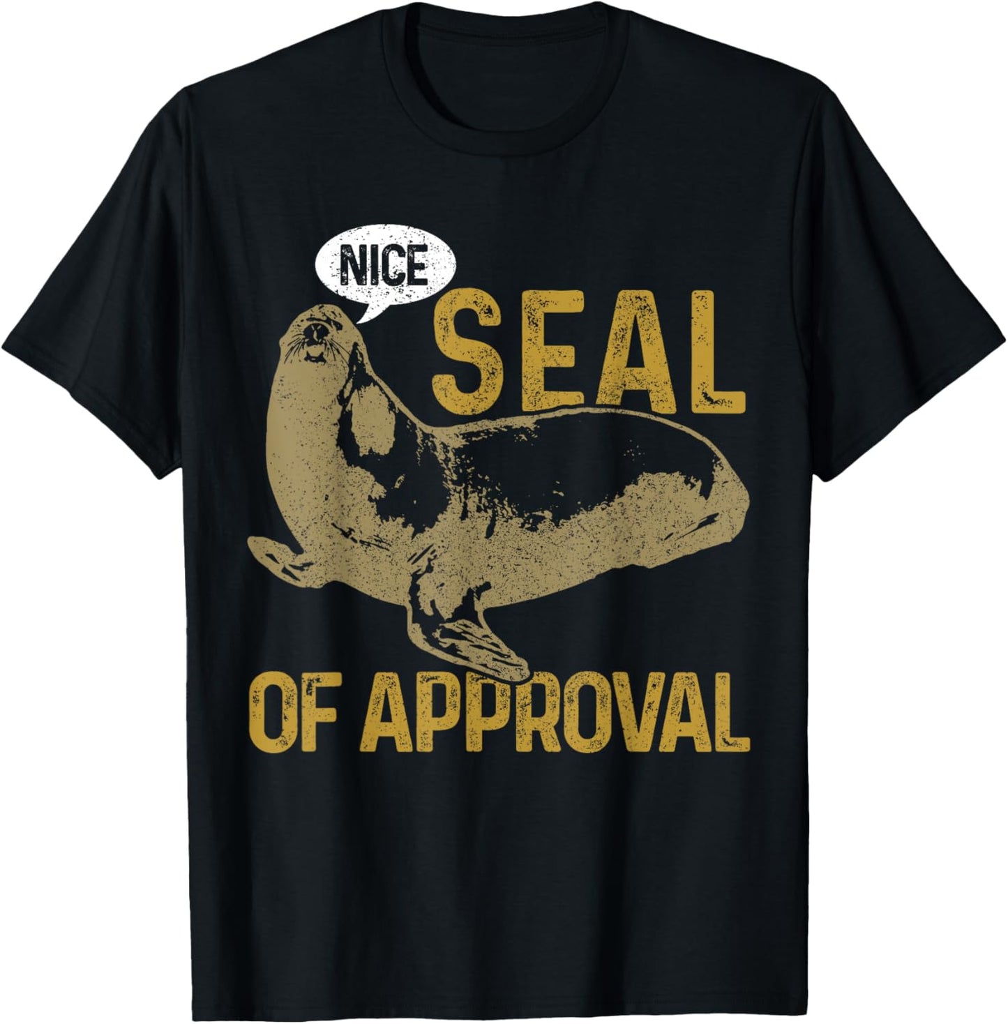 Seal Of Approval Funny Cute Sea Lion Animal Gift T-Shirt - T-Shirt | Black