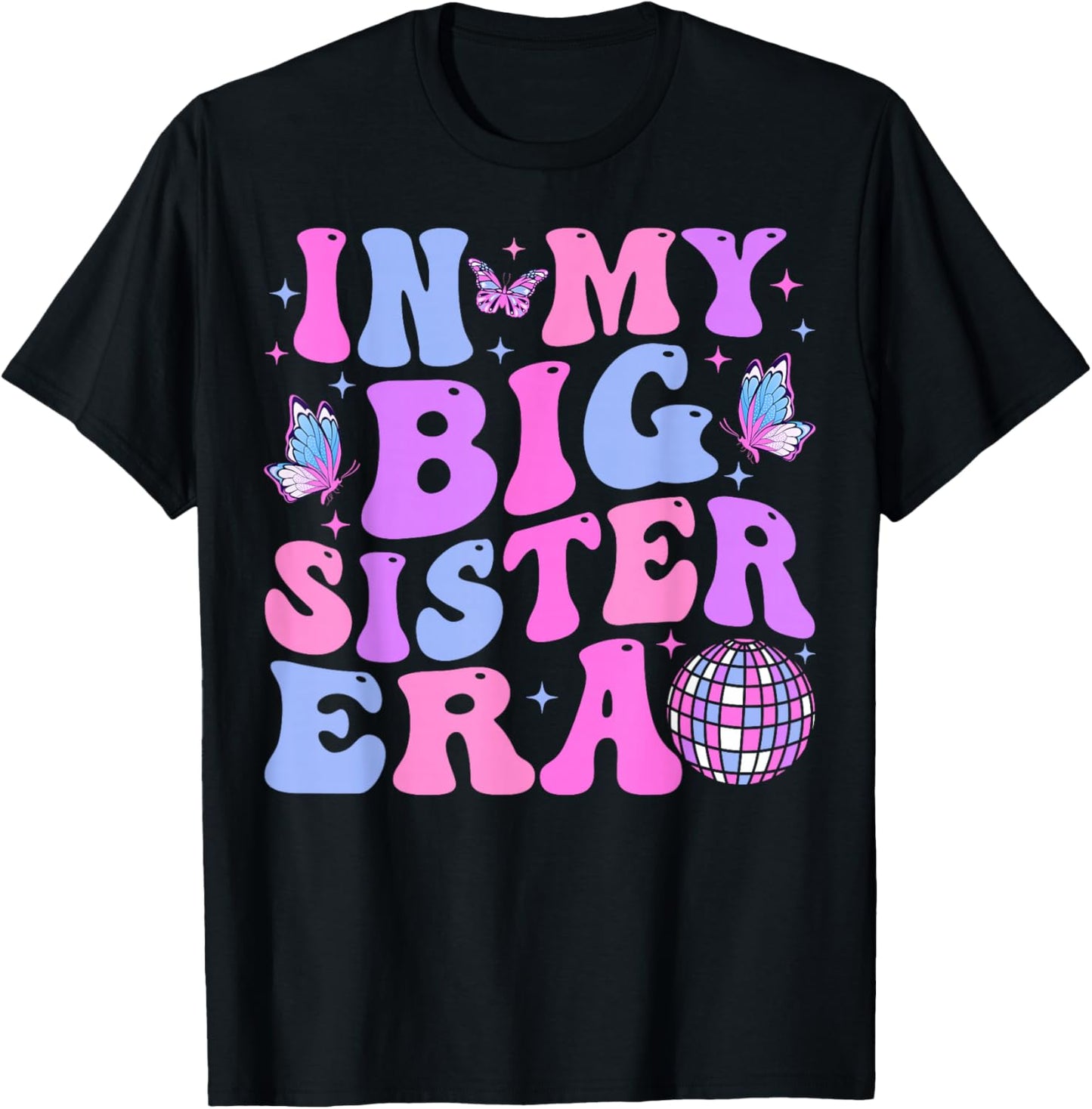 Groovy In My Big Sister Era T-Shirt - T-Shirt | Black