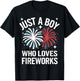 Fireworks Director Just A Boy Who Loves Fireworks T-Shirt - T-Shirt | Black