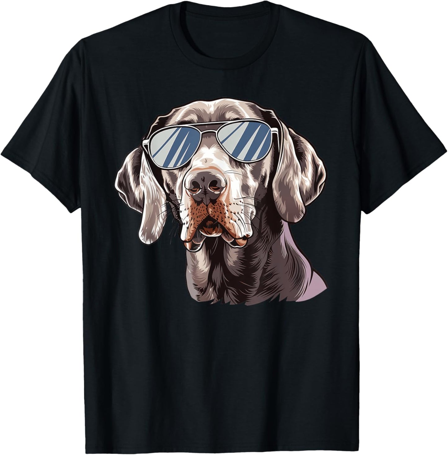Weimaraner Dog Sunglasses T-Shirt - T-Shirt | Black